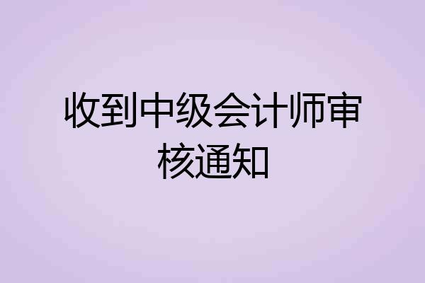 收到中级会计师审核通知