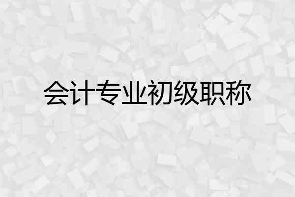 会计专业初级职称