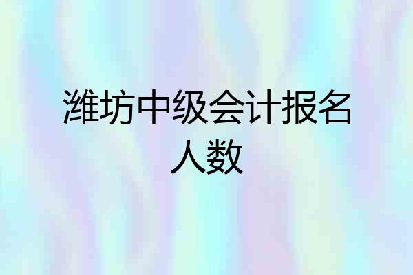 潍坊中级会计报名人数