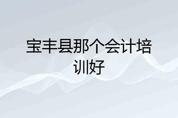 宝丰县那个会计培训好