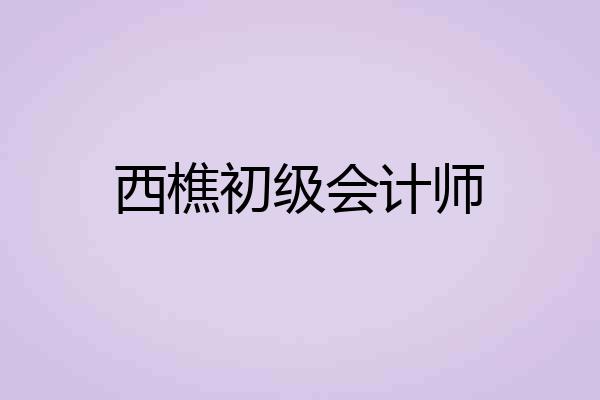 西樵初级会计师