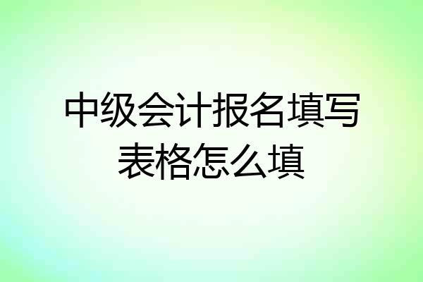 中级会计报名填写表格怎么填