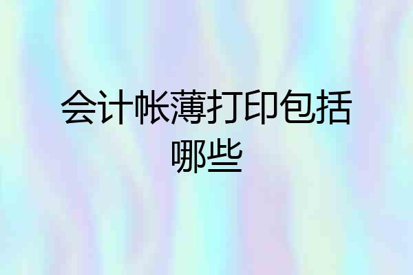 会计帐薄打印包括哪些