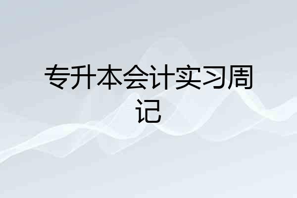 专升本会计实习周记