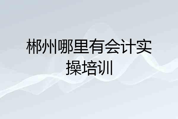 郴州哪里有会计实操培训