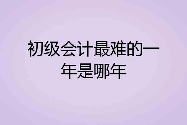 初级会计最难的一年是哪年