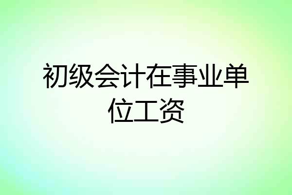 初级会计在事业单位工资