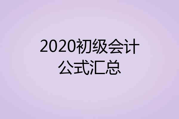 2020初级会计公式汇总