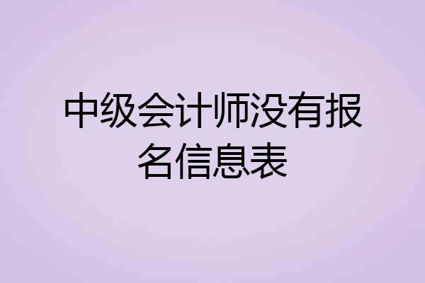 中级会计师没有报名信息表