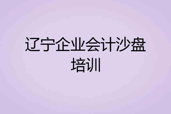 辽宁企业会计沙盘培训