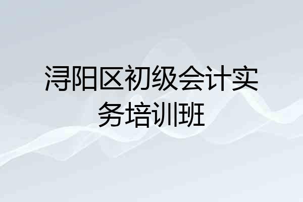 浔阳区初级会计实务培训班