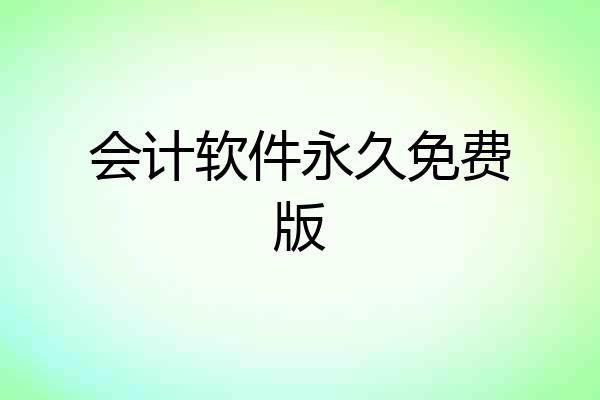 会计软件永久免费版
