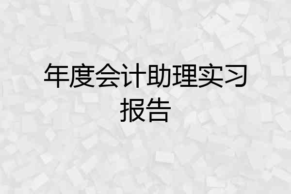年度会计助理实习报告