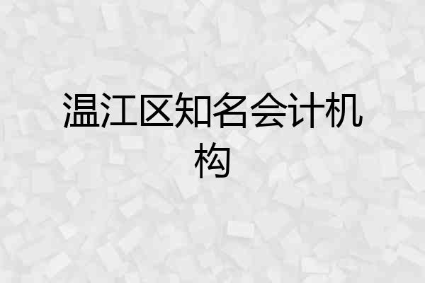 温江区知名会计机构