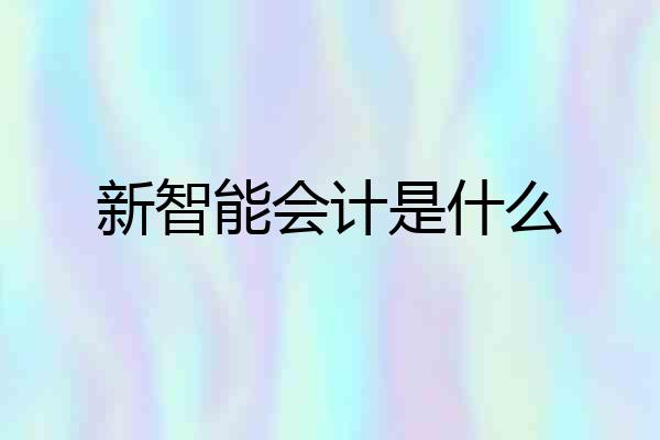 新智能会计是什么