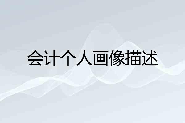 会计个人画像描述
