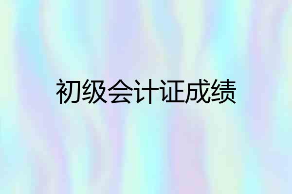 初级会计证成绩