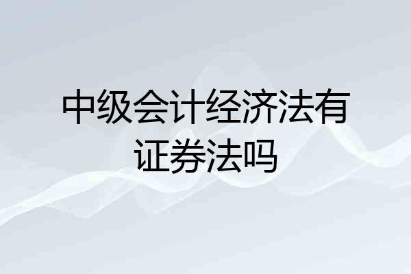 中级会计经济法有证券法吗