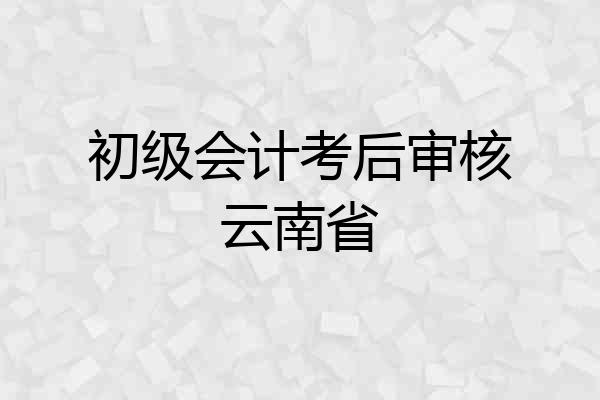 初级会计考后审核云南省