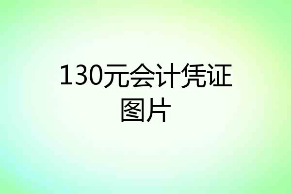 130元会计凭证图片