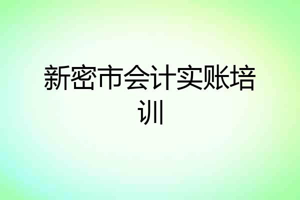 新密市会计实账培训