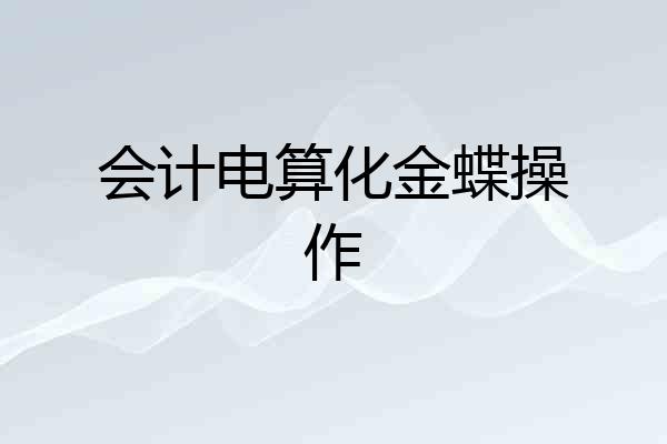 会计电算化金蝶操作