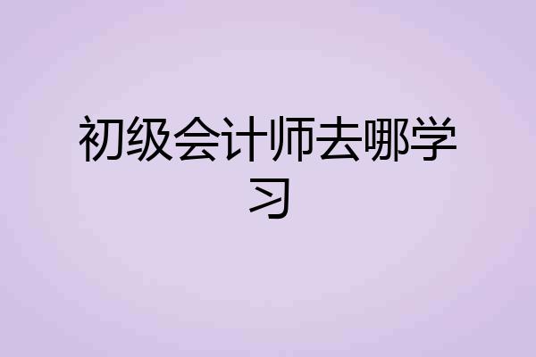 初级会计师去哪学习
