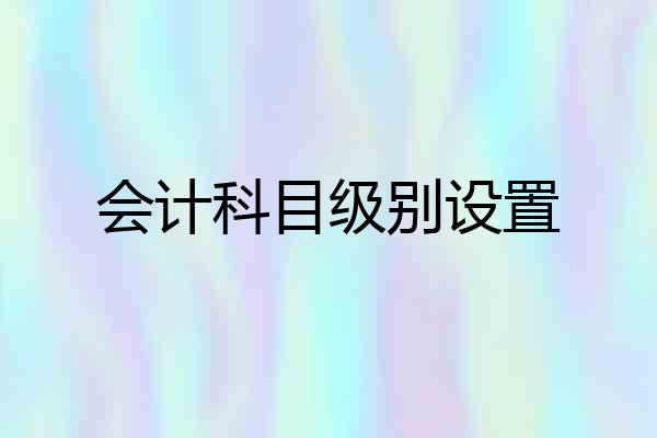 会计科目级别设置