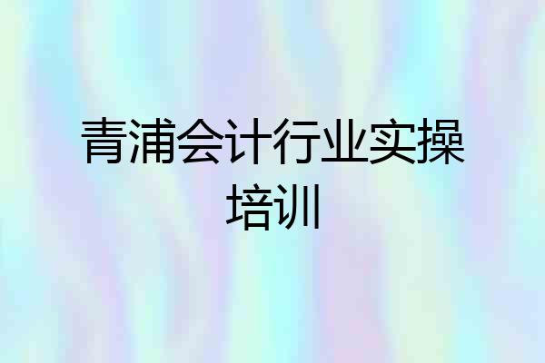 青浦会计行业实操培训