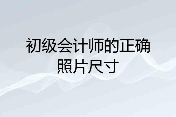 初级会计师的正确照片尺寸