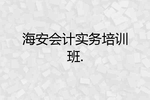 海安会计实务培训班.