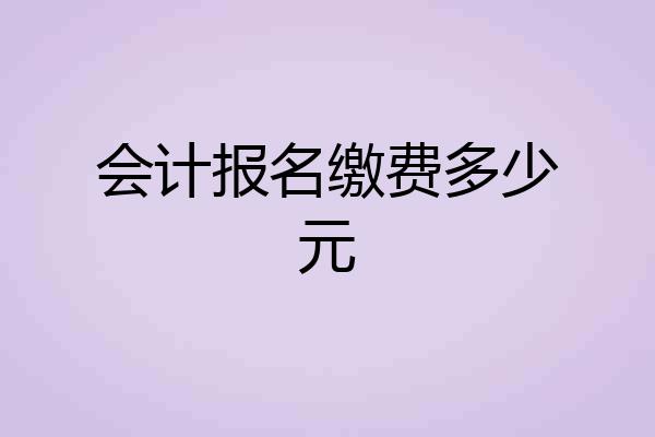 会计报名缴费多少元