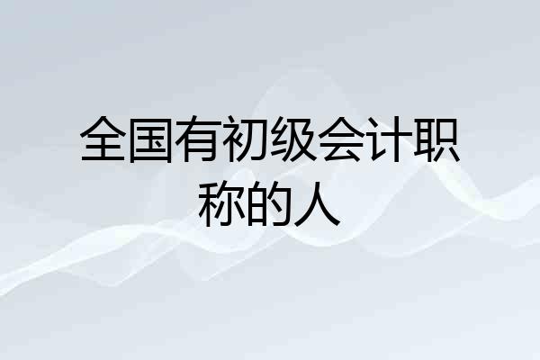 全国有初级会计职称的人