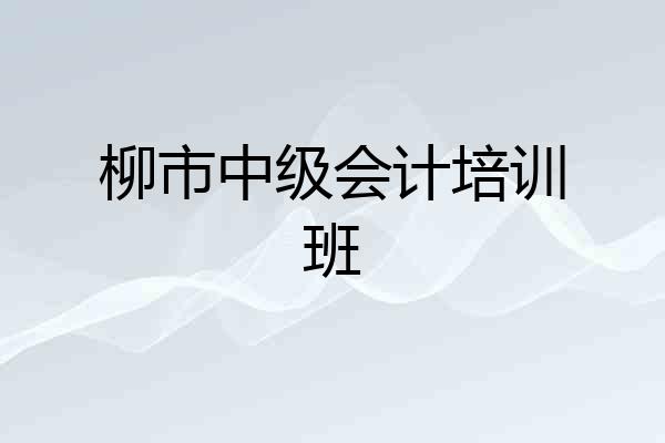 柳市中级会计培训班