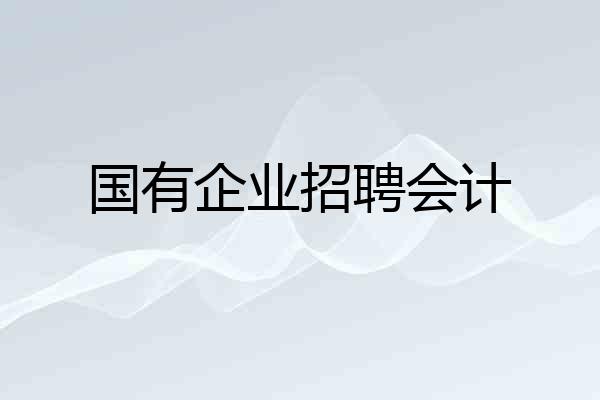 国有企业招聘会计