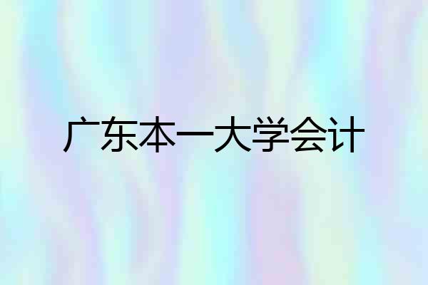 广东本一大学会计