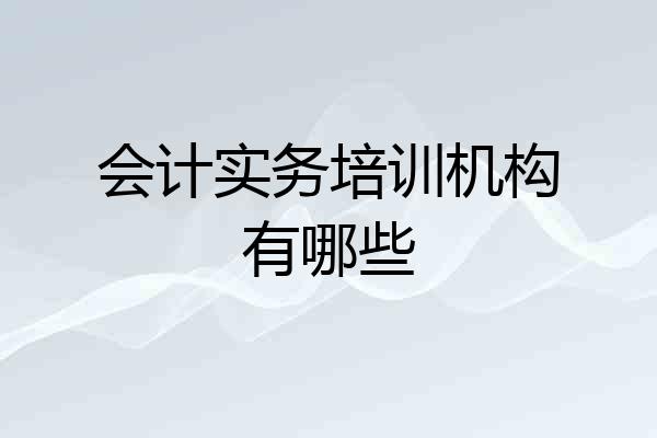 会计实务培训机构有哪些