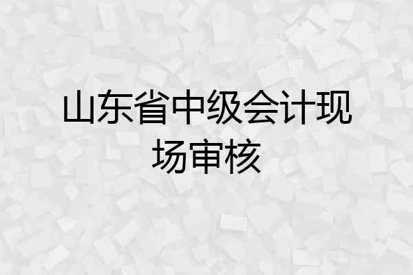 山东省中级会计现场审核