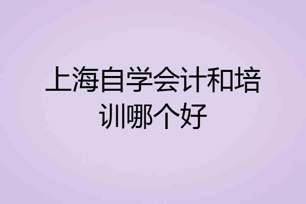 上海自学会计和培训哪个好