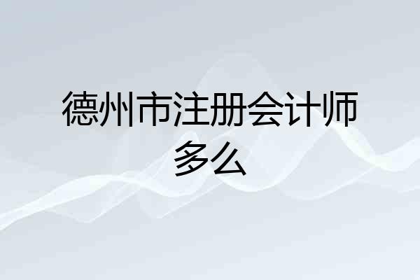 德州市注册会计师多么