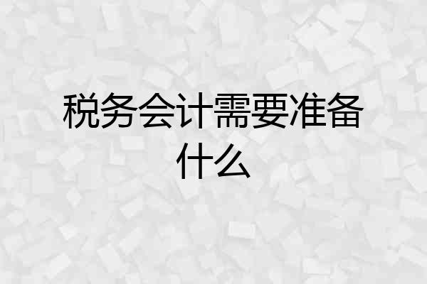税务会计需要准备什么
