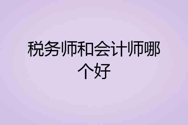 税务师和会计师哪个好