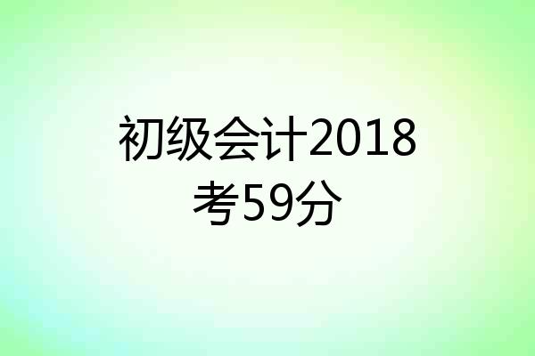 初级会计2018考59分