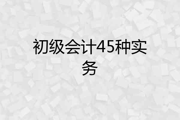 初级会计45种实务