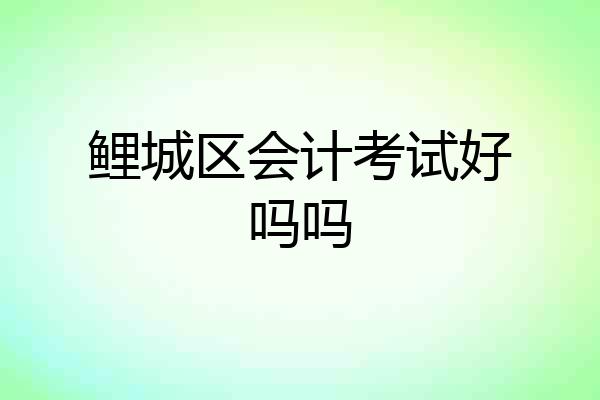 鲤城区会计考试好吗吗
