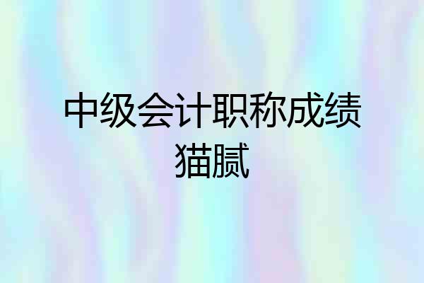 中级会计职称成绩猫腻