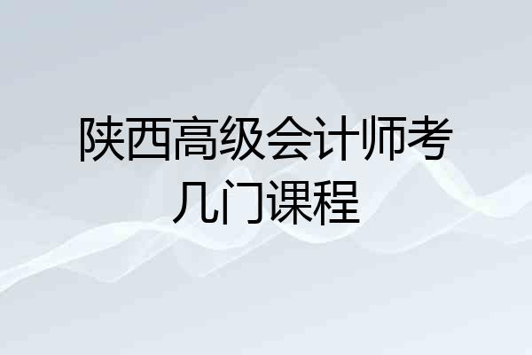 陕西高级会计师考几门课程