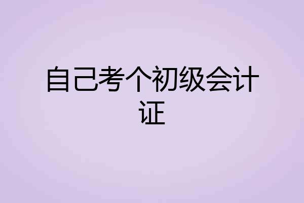 自己考个初级会计证