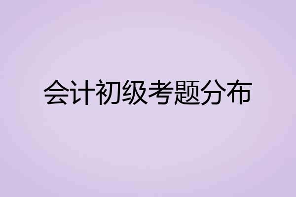 会计初级考题分布