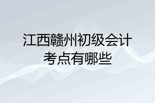 江西赣州初级会计考点有哪些